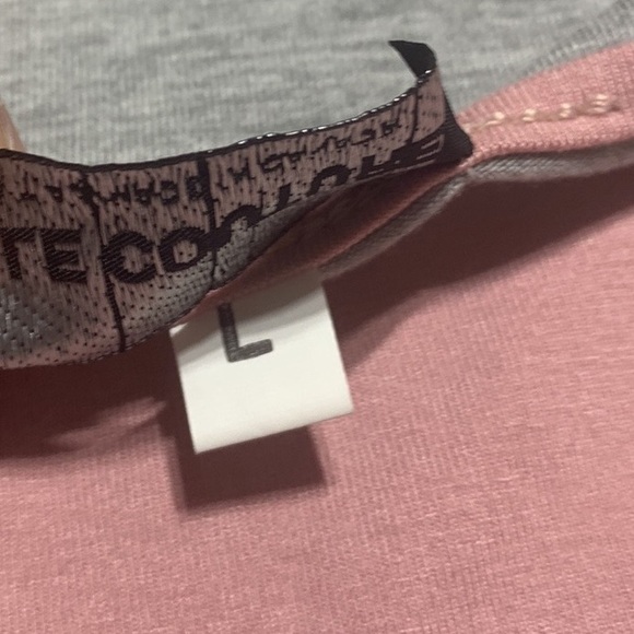 Elle Couture Gray Pink Asymmetrical longsleeves Shirt Blouse Size Small - Picture 9 of 9